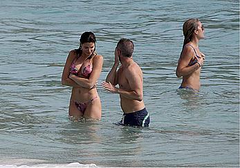 Stephanie Seymour wearing a bikini in St. Barts