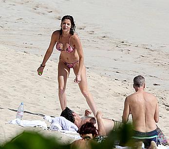 Stephanie Seymour wearing a bikini in St. Barts