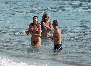 Stephanie Seymour wearing a bikini in St. Barts