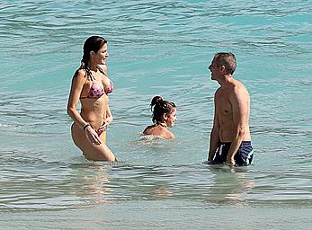 Stephanie Seymour wearing a bikini in St. Barts