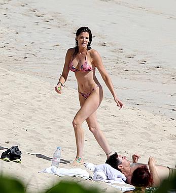 Stephanie Seymour wearing a bikini in St. Barts