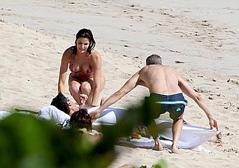 Stephanie Seymour wearing a bikini in St. Barts