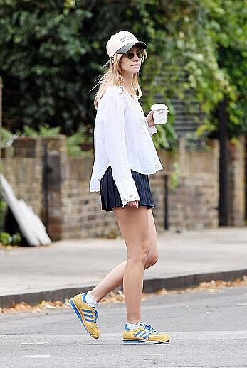 Suki Waterhouse thong upskirt out in London