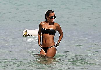 Sylvie van der Vaart wearing black bikini in Miami