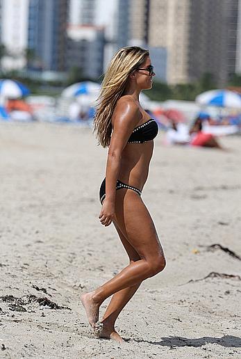 Sylvie van der Vaart wearing black bikini in Miami