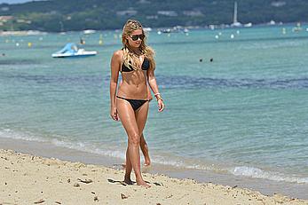 Sylvie van der Vaart wearing a bikini in Saint-Tropez