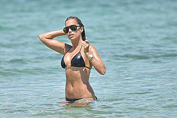 Sylvie van der Vaart wearing a bikini in Saint-Tropez