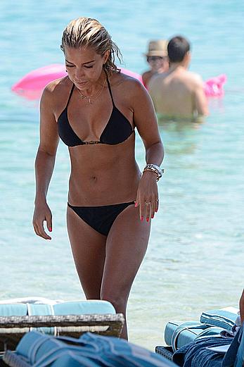 SylvieVan der Vaart in bikini on the beach In Mykonos