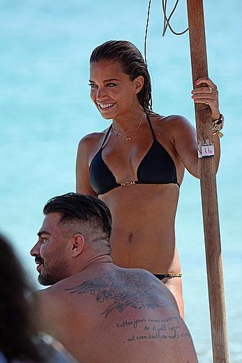 SylvieVan der Vaart in bikini on the beach In Mykonos