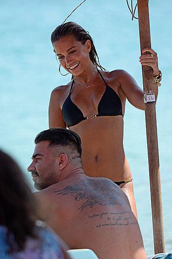 SylvieVan der Vaart in bikini on the beach In Mykonos