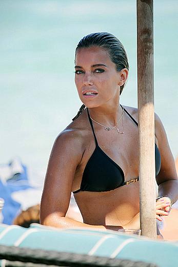 SylvieVan der Vaart in bikini on the beach In Mykonos