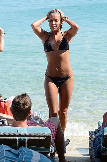 SylvieVan der Vaart in bikini on the beach In Mykonos