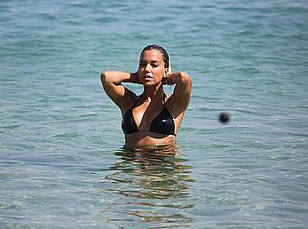 SylvieVan der Vaart in bikini on the beach In Mykonos