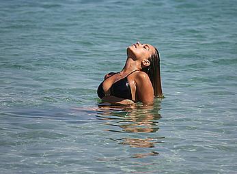 SylvieVan der Vaart in bikini on the beach In Mykonos