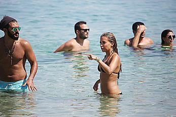 SylvieVan der Vaart in bikini on the beach In Mykonos