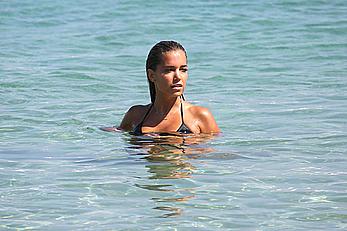 SylvieVan der Vaart in bikini on the beach In Mykonos