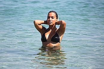 SylvieVan der Vaart in bikini on the beach In Mykonos