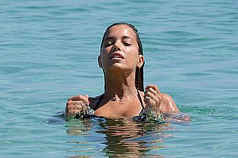 SylvieVan der Vaart in bikini on the beach In Mykonos