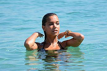 SylvieVan der Vaart in bikini on the beach In Mykonos