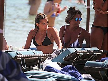 SylvieVan der Vaart in bikini on the beach In Mykonos