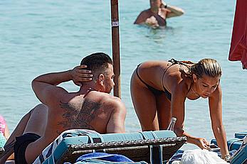 SylvieVan der Vaart in bikini on the beach In Mykonos