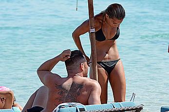 SylvieVan der Vaart in bikini on the beach In Mykonos