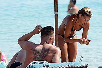 SylvieVan der Vaart in bikini on the beach In Mykonos