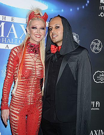 Tara Reid in see through red Devil costume at Maxim Halloween party