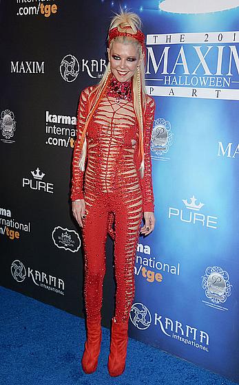 Tara Reid in see through red Devil costume at Maxim Halloween party