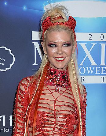 Tara Reid in see through red Devil costume at Maxim Halloween party