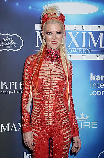 Tara Reid in see through red Devil costume at Maxim Halloween party