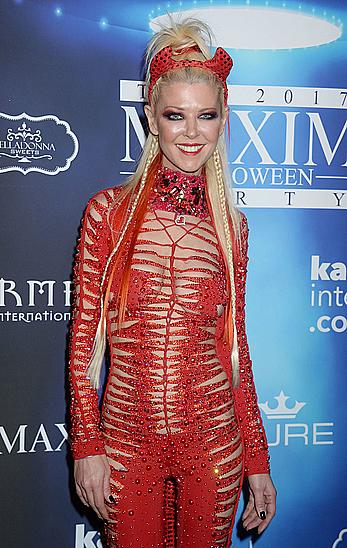 Tara Reid in see through red Devil costume at Maxim Halloween party