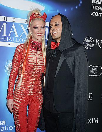 Tara Reid in see through red Devil costume at Maxim Halloween party