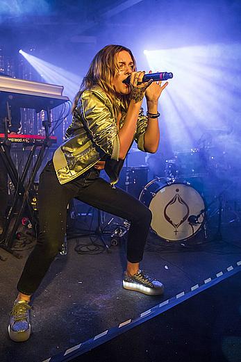 Tove Lo performing topless during a special album launch In East London