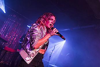 Tove Lo performing topless during a special album launch In East London