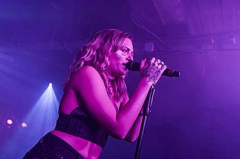 Tove Lo performing topless during a special album launch In East London