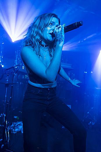 Tove Lo performing topless during a special album launch In East London