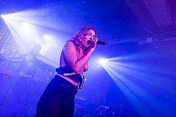 Tove Lo performing topless during a special album launch In East London