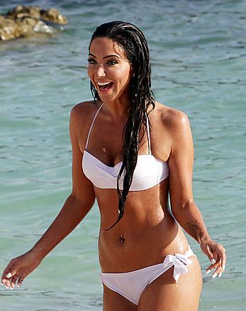 Tulisa Contostavlos in white bikini in Bermuda