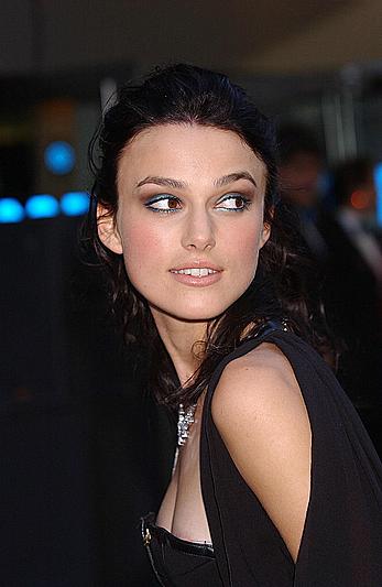 Keira Knightley nipple slip in black dress