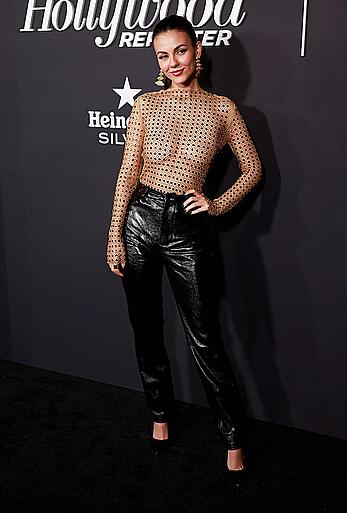 Victoria Justice in tight see through top at The Hollywood Reporter x TikTok Oscar Nominee party