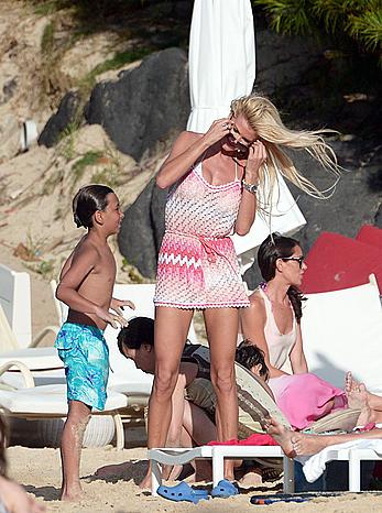 Victoria Silvstedt sexy in white bikini in St. Barts