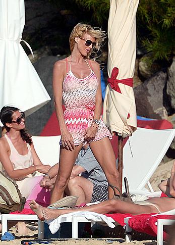 Victoria Silvstedt sexy in white bikini in St. Barts