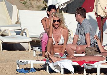 Victoria Silvstedt sexy in white bikini in St. Barts