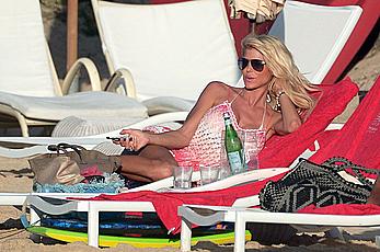 Victoria Silvstedt sexy in white bikini in St. Barts