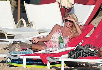 Victoria Silvstedt sexy in white bikini in St. Barts