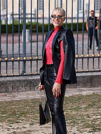 Wallis Day see through to tits at the Givenchy Fashion show in Paris