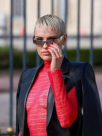 Wallis Day see through to tits at the Givenchy Fashion show in Paris