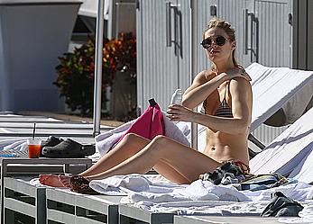 Whitney Port cleavage in bikini candids