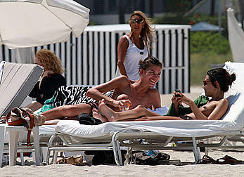 Supermodel Yaya Kosikova caught topless on the beach in Miami